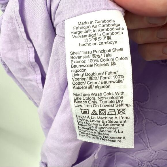 J Crew Floral Eyelet puff-sleeve mini dress in purple Size 6 - Picture 6 of 9